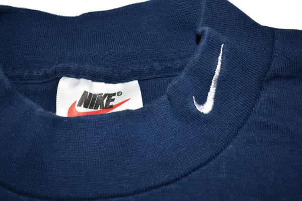 Vintage 90s Nike Penn State University Swoosh Mock Neck Ls Shirt Size Large