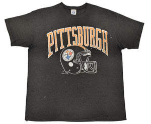 Vintage 80s Pittsburgh Steelers Single Stitch Distressed Shirt Size X-Large