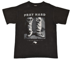 Vintage 90s Pray Hard Christian Shirt Size Medium