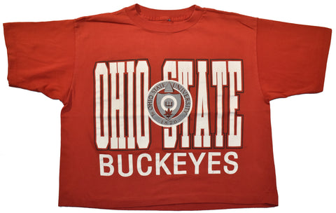 Vintage 90s Ohio State Buckeyes Single Stitch Crop Top Shirt | Beyond 94