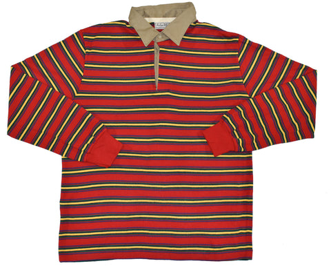 Vintage 80s Andrew St. John Striped Ls Polo Shirt Size Large