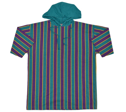 Vintage 90s Striped Hooded T-Shirts Size X-Large