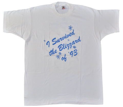 1993 DS Pittsburgh I Survived The Blizzard Of '93 Single Stitch Shirt Size X-Large