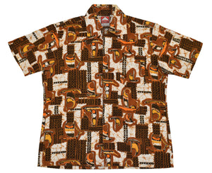 Vintage 70s DS The Hawaiians Brand Hawaiian Button Up Shirt Size Medium