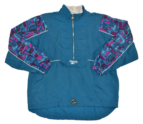 Vintage 90s Reebok Abstract Pullover Windbreaker Jacket Size Medium