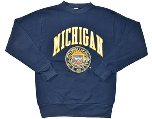 Vintage 90s Michigan Wolverines Double Sided Puff Print Sweatshirt | Beyond 94