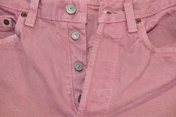 Vintage 80s Levis 501 Button Fly Pink Jeans Size Women's 28" x 30"