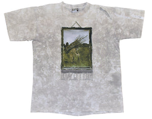 Vintage 90s Led Zeppelin IV Liquid Blue Single Stitch Shirt Size Large