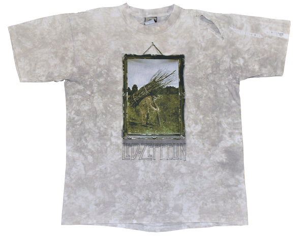 Vintage 90s Led Zeppelin IV Liquid Blue Single Stitch Shirt Size Large