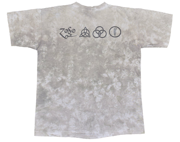 Vintage 90s Led Zeppelin IV Liquid Blue Single Stitch Shirt Size Large