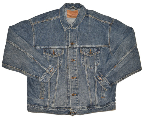 Vintage 90s Levis Dark Wash Denim Jean Jacket Size X-Large