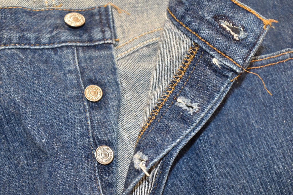 Heel Shredded Forensic medicine Vintage 80s Levis 501 Button Fly Dark Wash Selvedge Jeans Size 36" x 2 –  Beyond 94