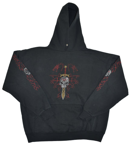 Vintage 00s Skull, Sword, & Dragon Hoodie Size X-Large