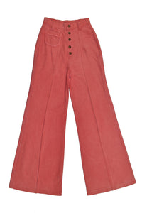 Vintage 70s Red Bell Bottom Pants Women's 22" x 29"