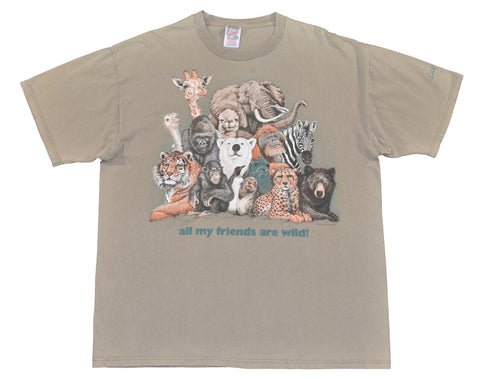 1996 All My Friends Are Wild Nature Shirt Size X-Large