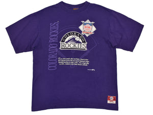 Vintage 90s Colorado Rockies Nutmeg Single Stitch Shirt Size Large