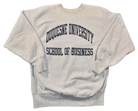 Vintage 90s Champion Duquesne University School Of Business Reverse Weave Sweatshirt | Beyond 94