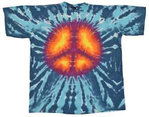 Vintage 90s Peace Sign Tie Dye Single Stitch Shirt Size X-Large