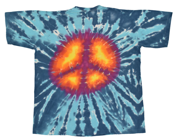 Vintage 90s Peace Sign Tie Dye Single Stitch Shirt Size X-Large