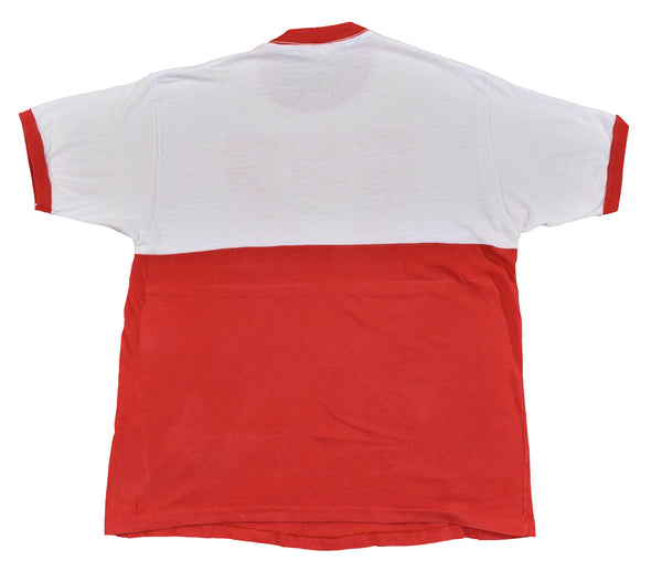 Vintage 80s RHS Red Devils Two Tone Ringer Shirt Size X-Large