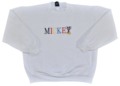 Vintage 90s Disney Mickey Mouse Embroidered Sweatshirt Size X-Large