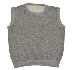 Vintage 70s Grey Blank Sleeveless Sweatshirt Size Medium