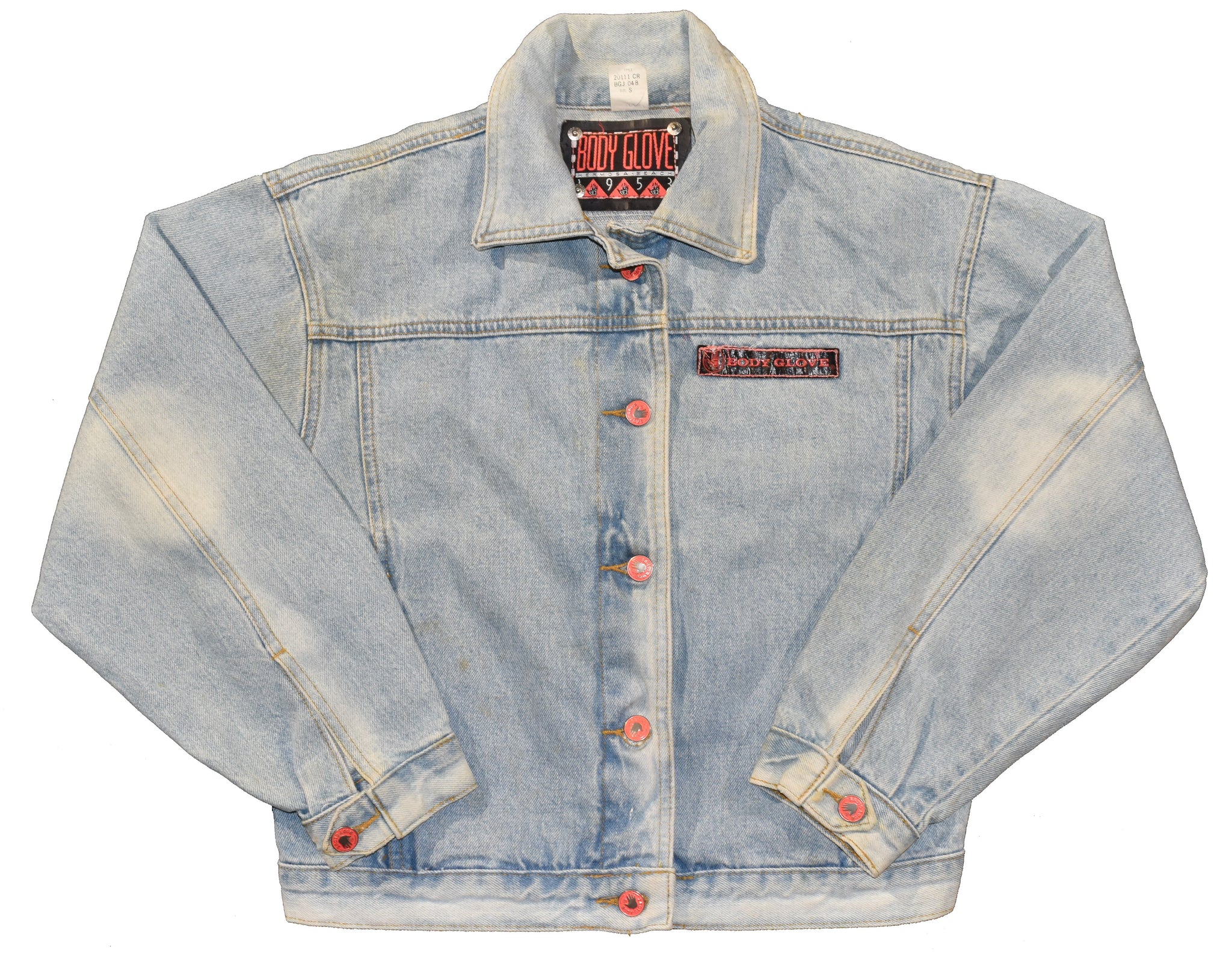 Vintage 80s Embossed Denim Lightwash Jean Jacket | Beyond 94