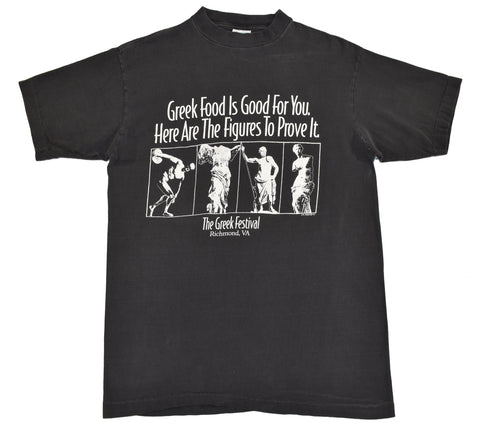 1993 Greek Food Is Good For You Single Stitch Shirt Size Large