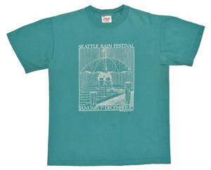 Vintage 90s Seattle Rain Festival Single Stitch Shirt Size Medium