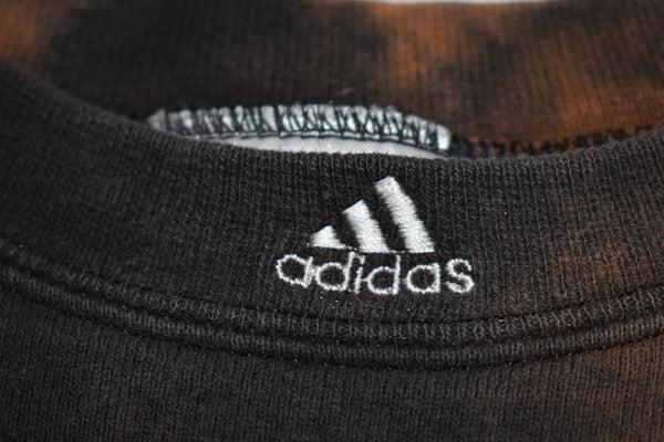 Vintage 90s Adidas Mini Center Logo Bleach Dyed Sweatshirt Size XX-Large