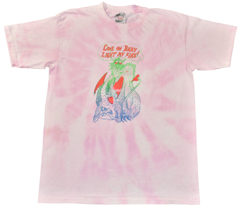 Vintage 90s Dragon Light My Fire Baby Bleach Dyed Single Stitch Shirt | Beyond 94