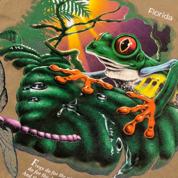 Vintage 90s Florida Wildlife Frogs Shirt Size Medium