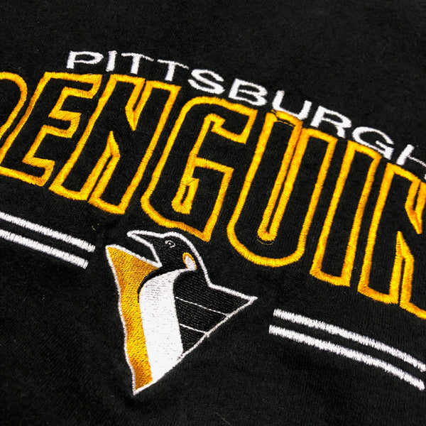 Vintage 90s Pittsburgh Penguins Embroidered Sweatshirt Size Large