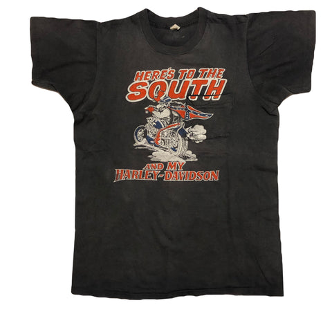 Vintage 70s Harley Davidson Here's To The South Single Stitch Pocket T Shirt | Beyond 94