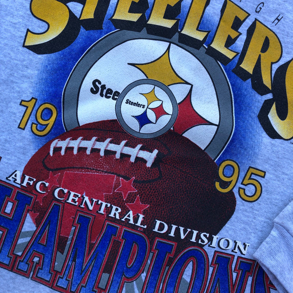 1995 Pittsburgh Steelers AFC Central Champions Sweatshirt Size Large