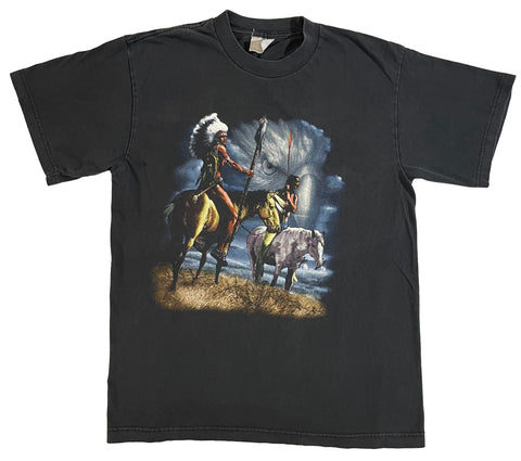 Vintage 90s Native American Horses Eagles Shirt Size Large