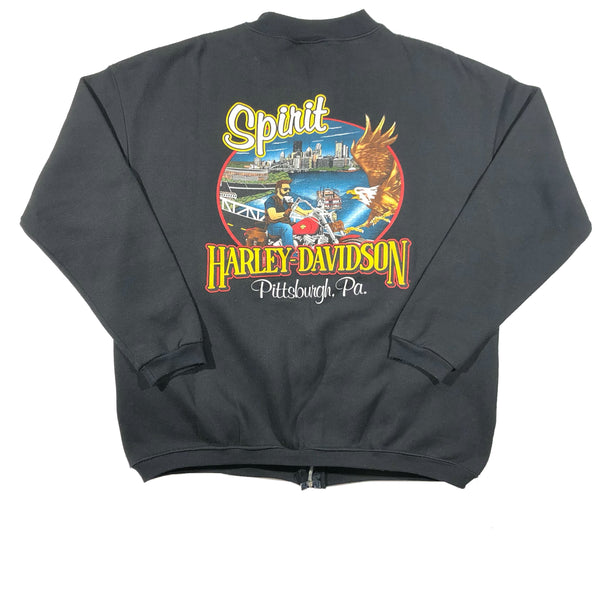 1997 Harley Davidson Spirit Pittsburgh Pa Zip Up Bomber Jacket Size X-Large