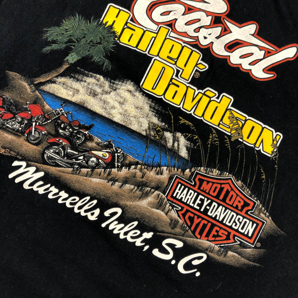 1987 Harley Davidson Coastal Henley Single Stitch Shirt Size Medium
