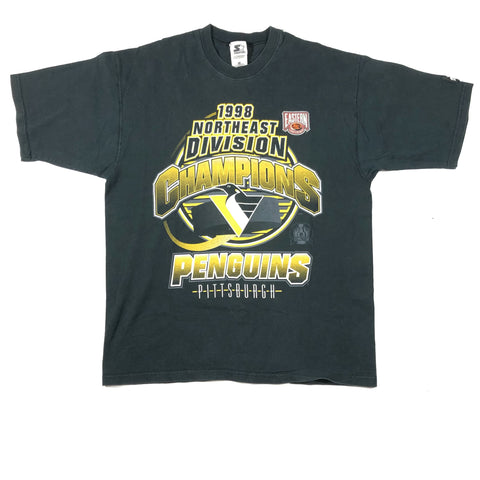 Vintage 1998 Pittsburgh Penguins Northeast Division Champions Starter Shirt | Beyond 94