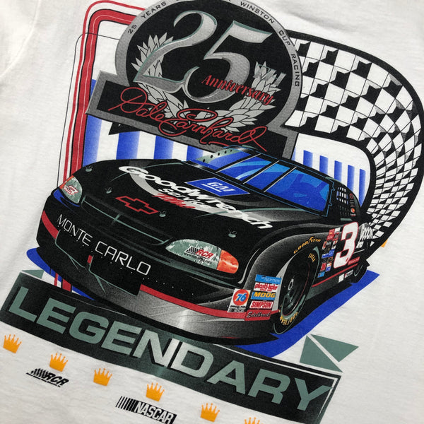 Vintage 90s Dale Earnhardt 25th Year Anniversary Single Stitch Nascar Shirt Size Large
