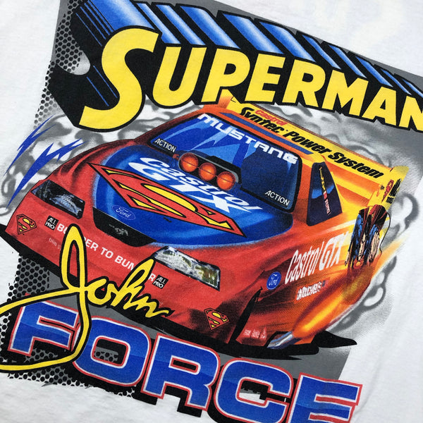 1999 John Force Superman NASCAR Shirt Size Large