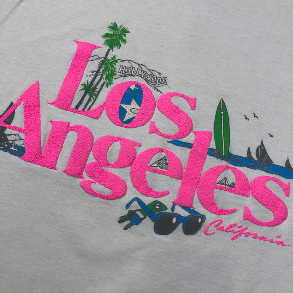 Vintage 90s Los Angeles Hollywood Puff Print Single Stitch Shirt Size Medium