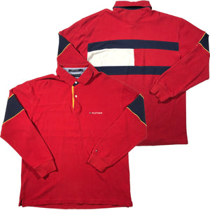 Vintage Tommy Hilfiger Big Back Flag Ls Polo Shirt | Beyond 94