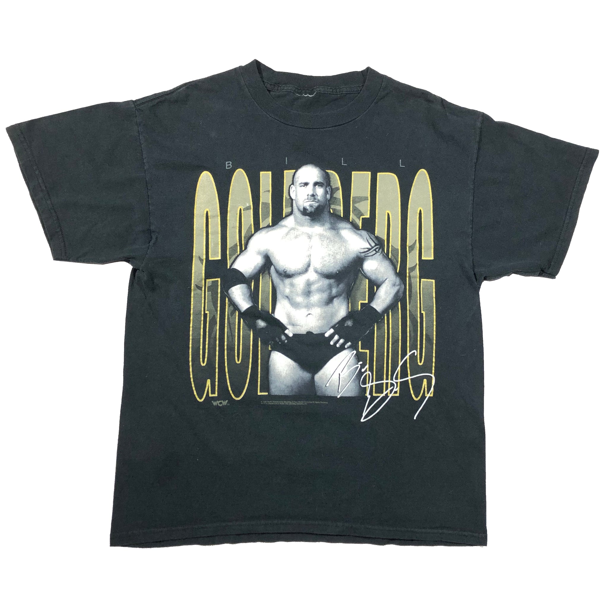 Vintage 1998 WCW Bill Goldberg Block Print Wrestling Shirt | Beyond 94