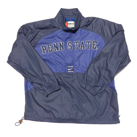 Vintage 90s Penn State Half Zip Nylon Pullover Navy Size Medium - Beyond 94