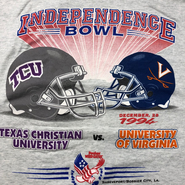 1994 Independence Bowl TCU VS Virginia Single Stitch Shirt Size X-Large