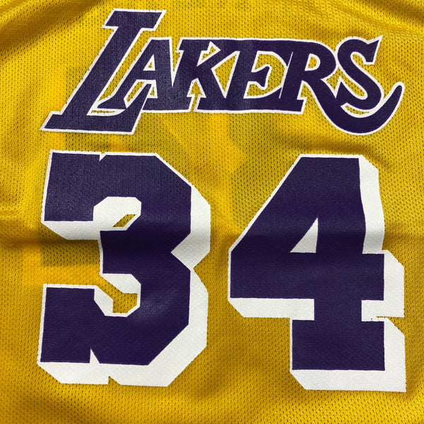 Vintage 90s DS LA Lakers Shaquille O'Neal Champion Jersey Size Youth XL/Men's Medium
