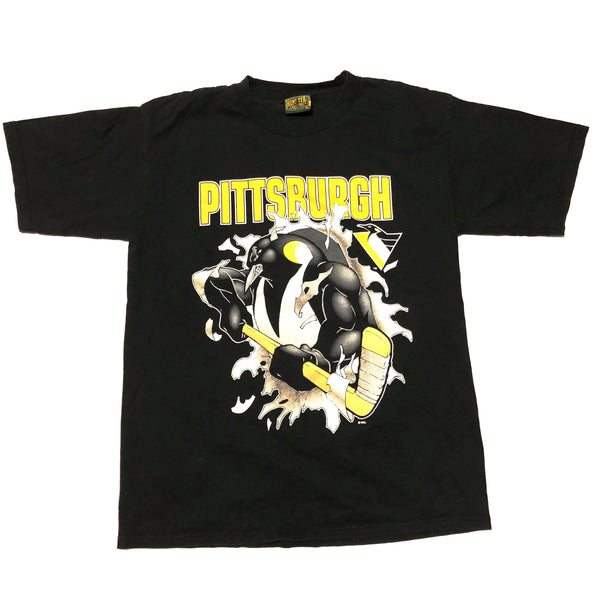 Vintage 90s Pittsburgh Penguins Breakthrough Shirt Black Size X-Large - Beyond 94
