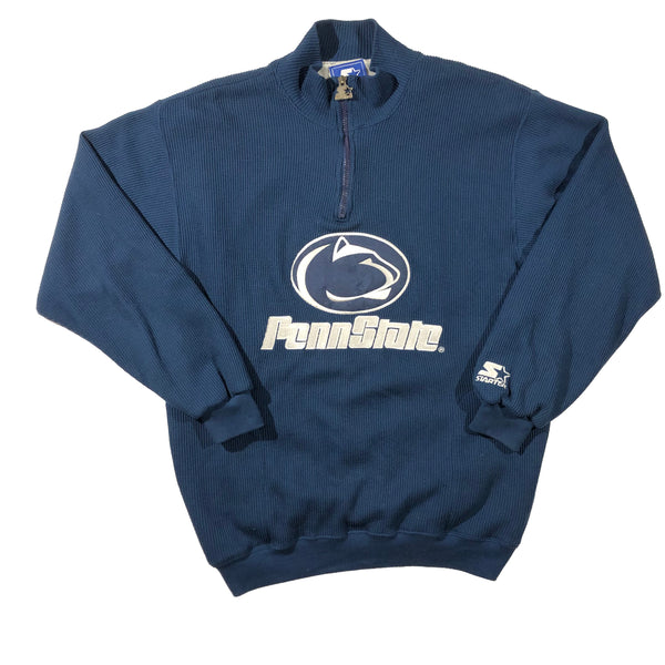 Vintage 90s Penn State 1/4 Zip Waffle Knit Starter Pullover | Beyond 94