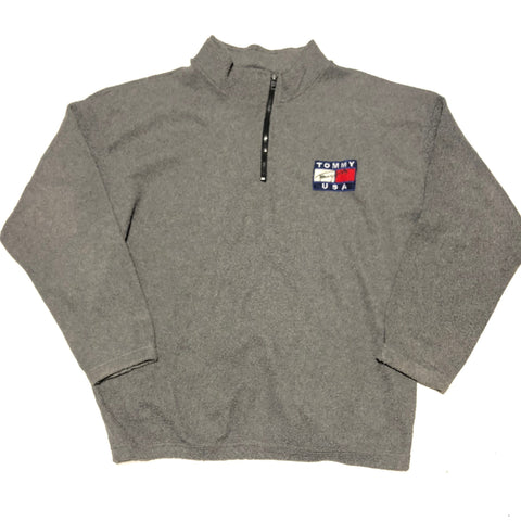 Vintage 90s Tommy Hilfiger Bootleg Fleece Grey Size X-Large - Beyond 94